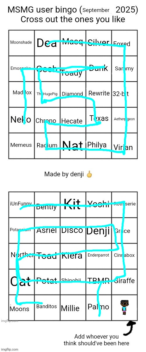 MSMG user bingo (September 2025) cross the one you like | image tagged in msmg user bingo september 2025 cross the one you like | made w/ Imgflip meme maker