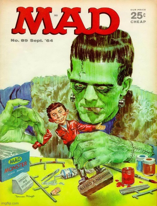 Classic MAD Magazine | image tagged in comics,mad magazine,frankenstein,alfred e neuman,model kit | made w/ Imgflip meme maker