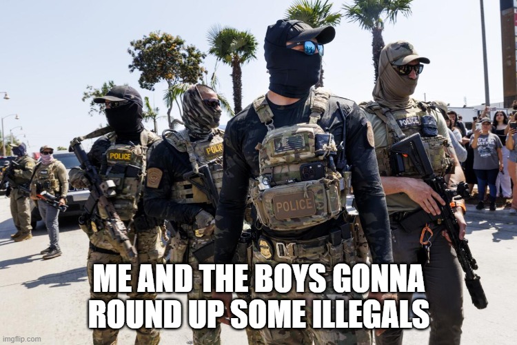 Agents of ICE | ME AND THE BOYS GONNA ROUND UP SOME ILLEGALS | image tagged in me and the boys | made w/ Imgflip meme maker