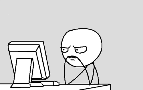 stick figure looking at monitor Blank Meme Template