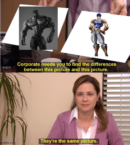 Jonathan, the original GOAT | image tagged in memes,they're the same picture,jjba,giga chad | made w/ Imgflip meme maker