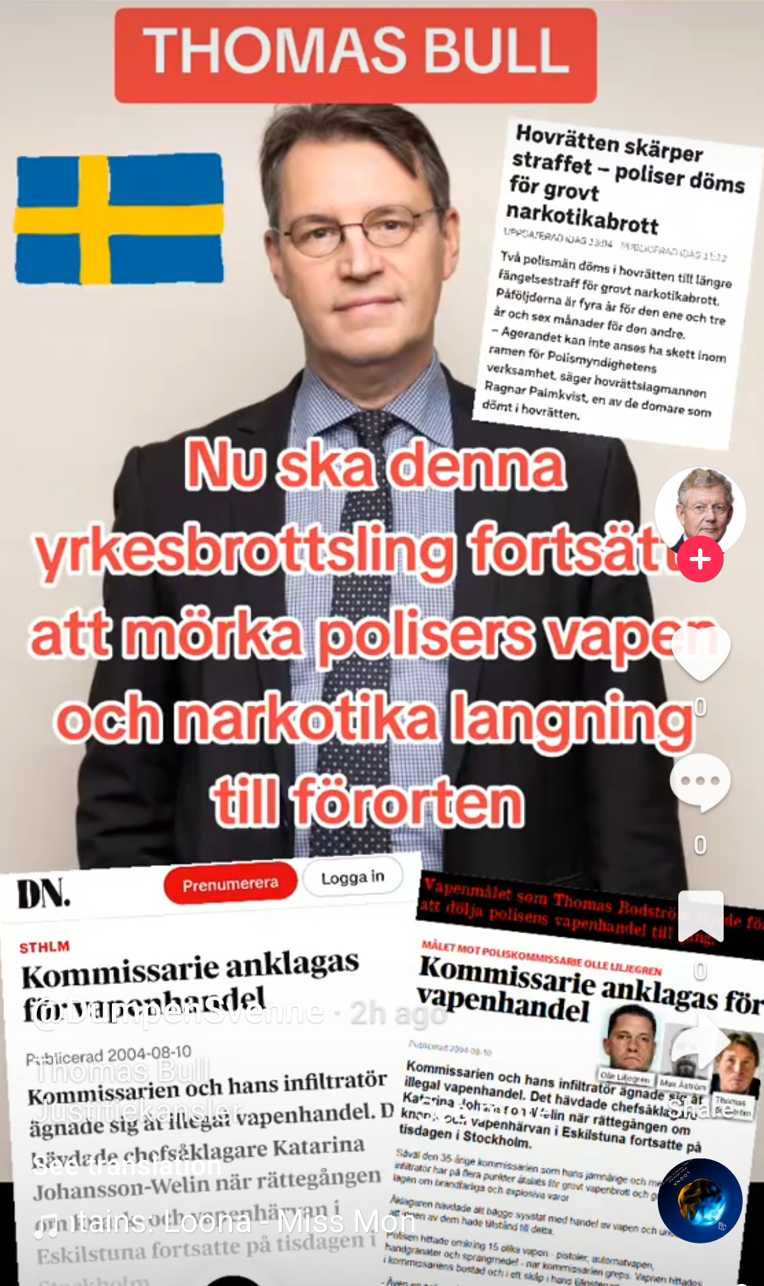 Thomas Bull Justitiekansler Polisledningens vapen och narkotika Blank Meme Template