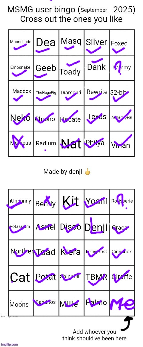 Funny how I know most of you but you don't know me | image tagged in msmg user bingo september 2025 cross the one you like | made w/ Imgflip meme maker