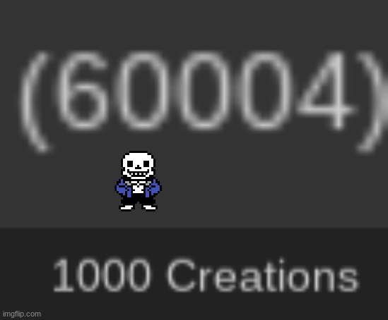 60k points and 1k creations!!! | image tagged in sans of topic | made w/ Imgflip meme maker