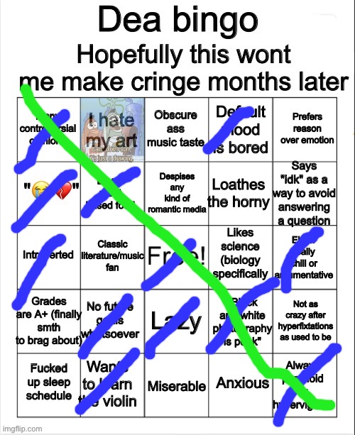 Dea bingo | image tagged in dea bingo | made w/ Imgflip meme maker