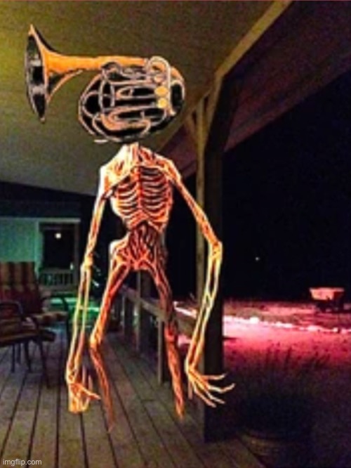 Megatrumpet in the porch | image tagged in megatrumpet in the porch | made w/ Imgflip meme maker