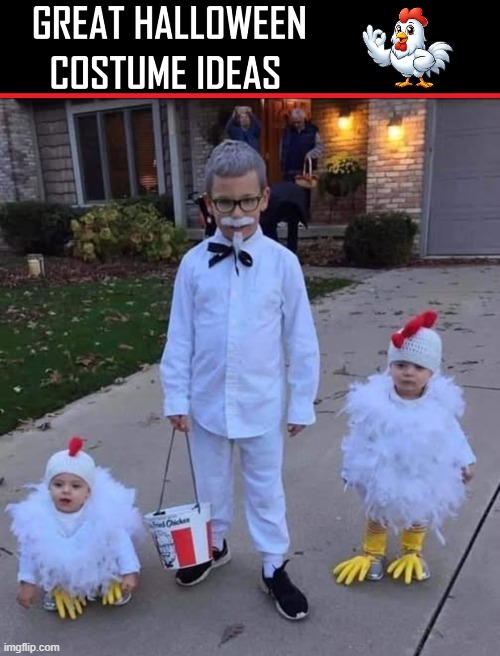 Happy Halloween! | image tagged in vince vance,kfc colonel sanders,halloween costume,halloween memes,chickens,extra crispy | made w/ Imgflip meme maker
