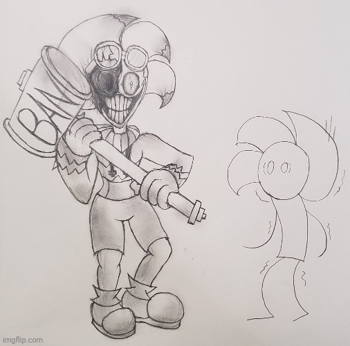 Copycat. | image tagged in fnf,drawing | made w/ Imgflip meme maker