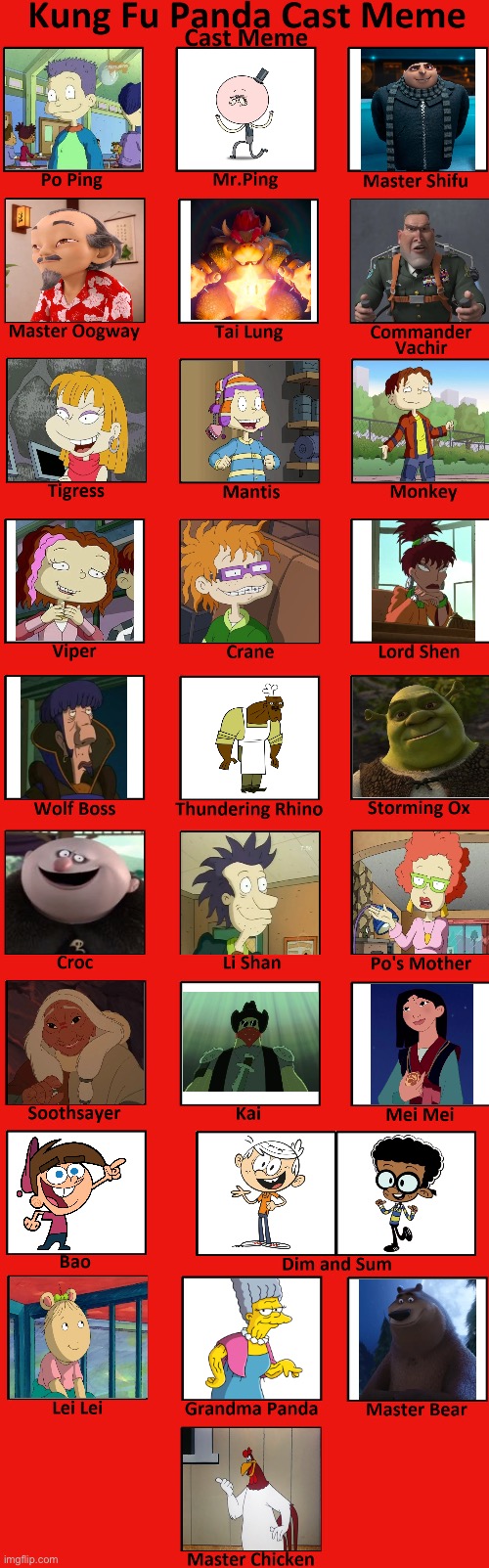 Kung Fu Rugrat Cast Meme | image tagged in kung fu panda cast meme | made w/ Imgflip meme maker