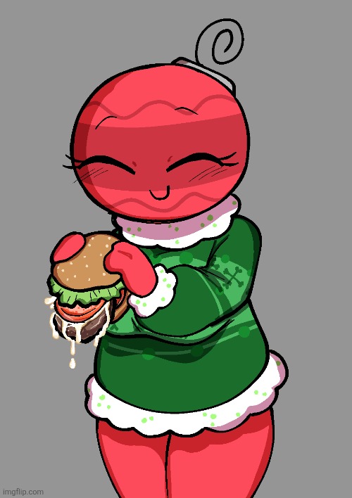 Bobette with a burger (Original Artist: KittKitoo) [Blu note: okay????????] | made w/ Imgflip meme maker