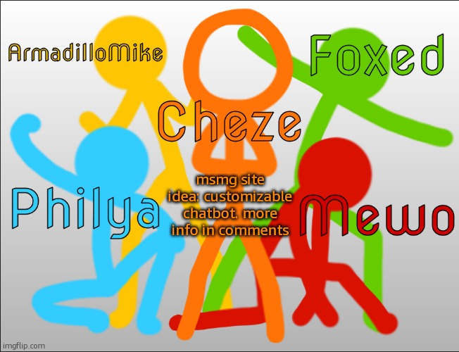 AvA Shared Temp | msmg site idea: customizable chatbot. more info in comments | image tagged in ava shared temp | made w/ Imgflip meme maker