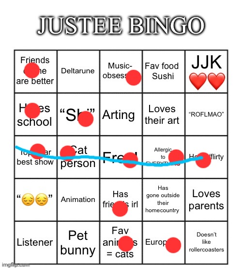 Justee bingo | image tagged in justee bingo | made w/ Imgflip meme maker