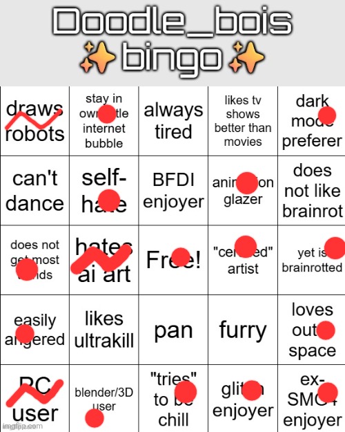 doodle_boi bingo | image tagged in doodle_boi bingo | made w/ Imgflip meme maker