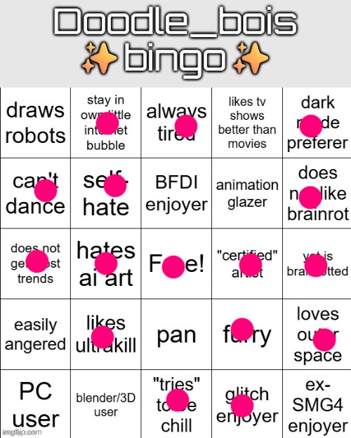 doodle_boi bingo | image tagged in doodle_boi bingo | made w/ Imgflip meme maker