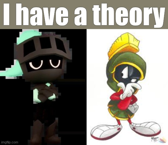 Yes, I know, It's Dandy's World, but It's kinda similar | I have a theory | image tagged in soulvester,marvin the martian,theory,memes | made w/ Imgflip meme maker