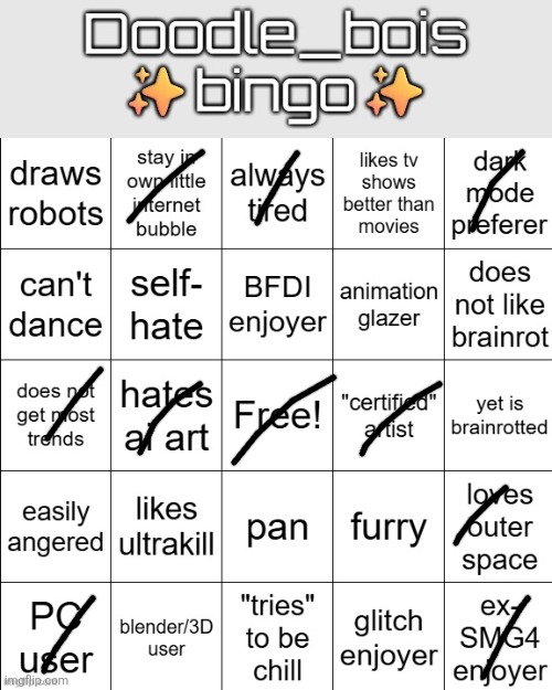 doodle_boi bingo | image tagged in doodle_boi bingo | made w/ Imgflip meme maker