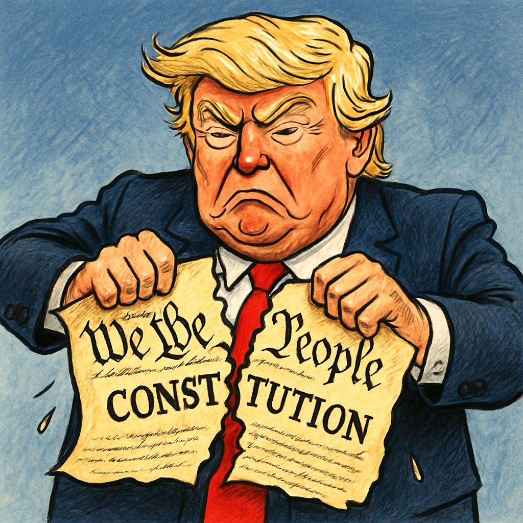 Donald Trump tearing up the constitution Blank Meme Template