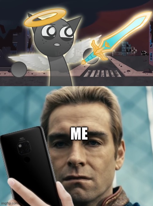 HE IS A FRUAD | ME | image tagged in homelander staring at phone in disappointment | made w/ Imgflip meme maker