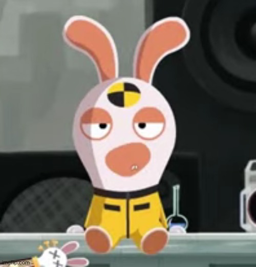 Annoyed Crash Test Rabbid | image tagged in annoyed crash test rabbid | made w/ Imgflip meme maker