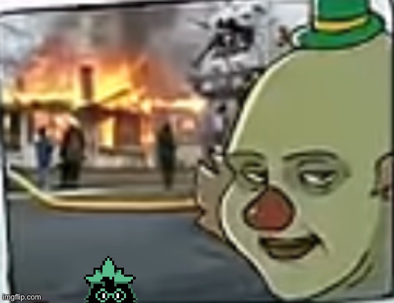 New temp | image tagged in disaster chuckles,ralsei le topic | made w/ Imgflip meme maker