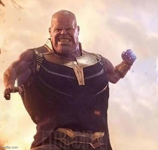 tiny armed thanos | image tagged in tiny armed thanos | made w/ Imgflip meme maker