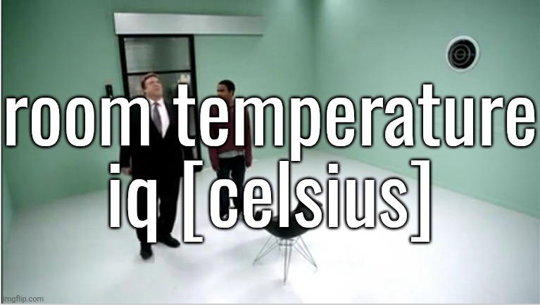 Room Temperature Room | room temperature iq [celsius] | image tagged in room temperature room | made w/ Imgflip meme maker