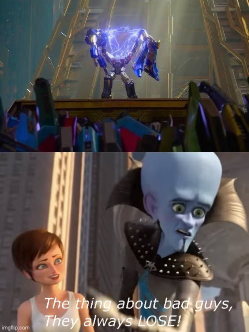 Megamind Says Villains Lose To Sentinel Prime | image tagged in megamind says villains lose to who | made w/ Imgflip meme maker