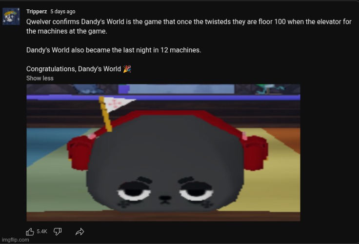 omg. found this on yt | image tagged in screenshot of a yt post,not video,dandy's world | made w/ Imgflip meme maker