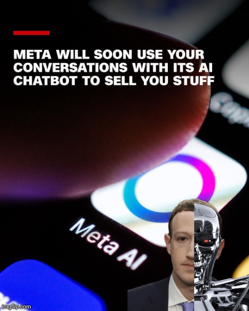 Don't trust Meta AI | image tagged in mark zuckerberg,cyborg | made w/ Imgflip meme maker