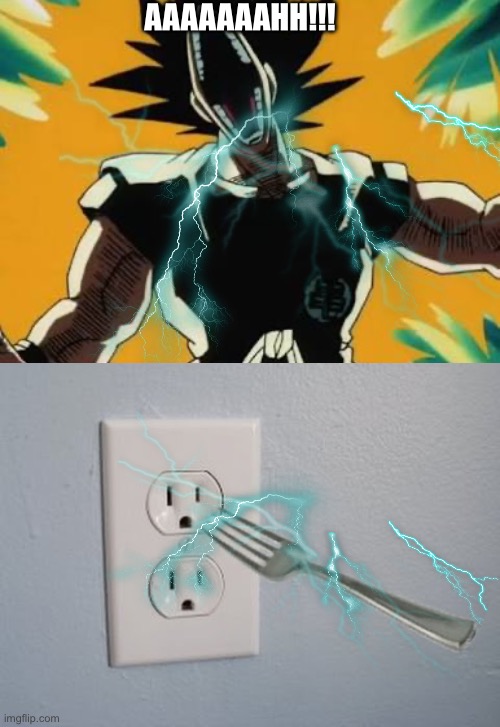 Part 2? | AAAAAAAHH!!! | image tagged in goku scream,goku,scream,fork,electrical,socket | made w/ Imgflip meme maker