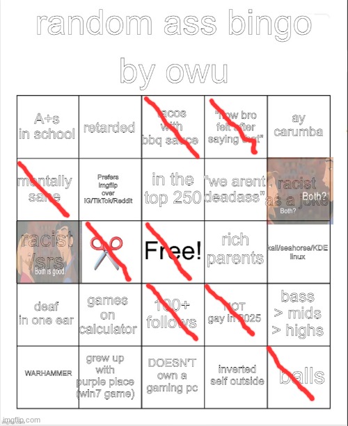 random ass bingo | image tagged in random ass bingo | made w/ Imgflip meme maker