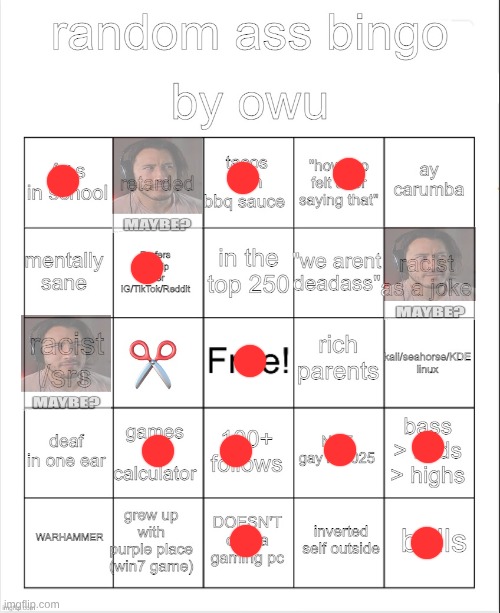 random ass bingo | image tagged in random ass bingo | made w/ Imgflip meme maker