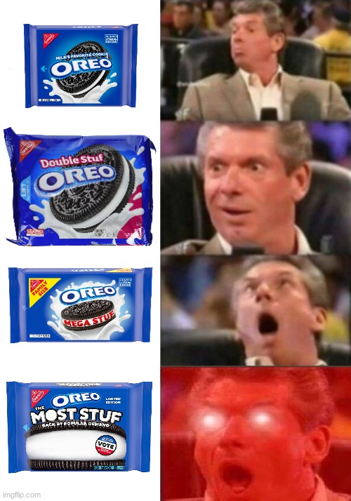 I've had the most stuf. Tastes so good when you put it in milk | image tagged in mr mcmahon reaction | made w/ Imgflip meme maker