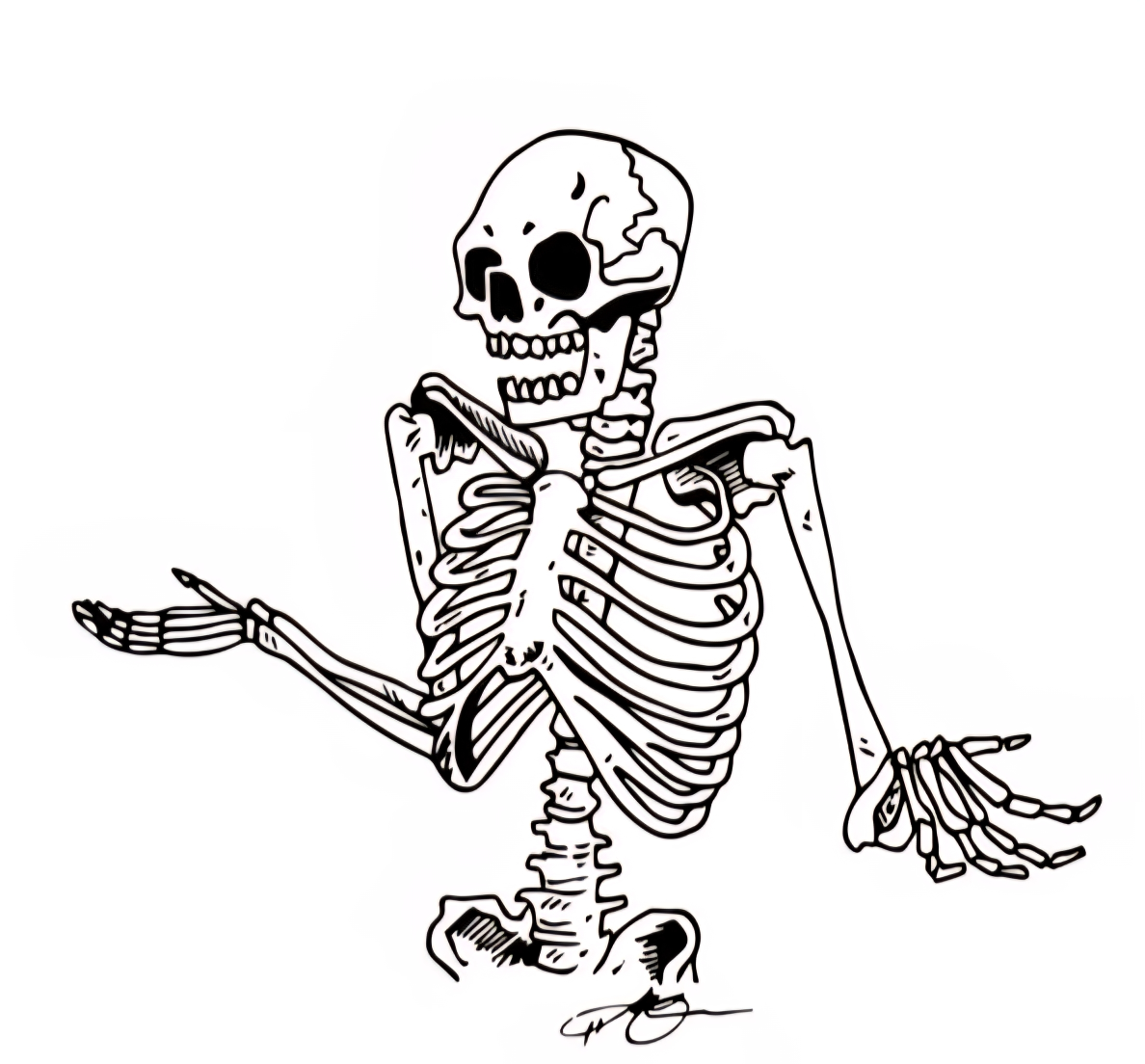 Skeleton shrugging white Blank Meme Template