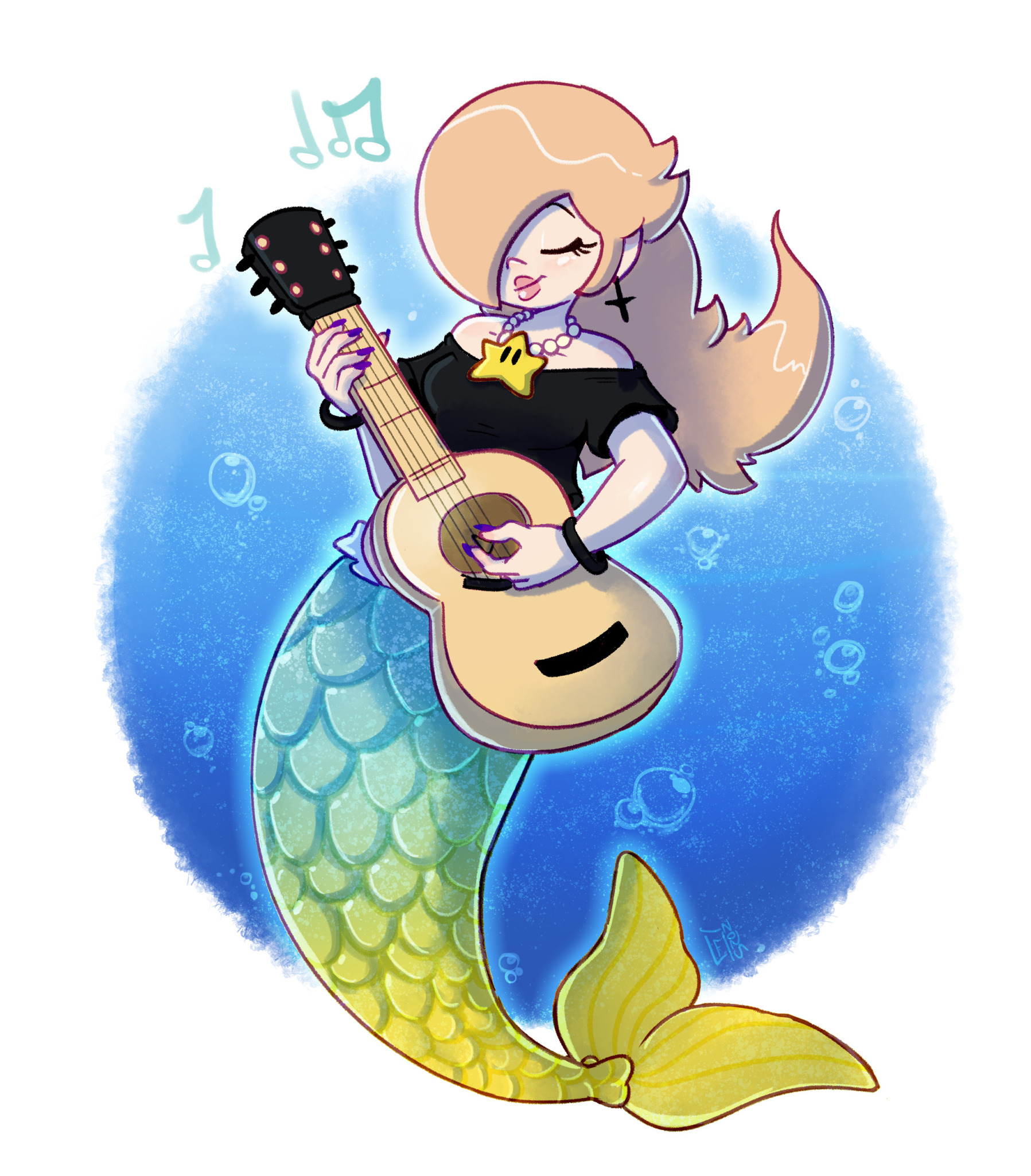 Mermaid Rosalina Blank Meme Template