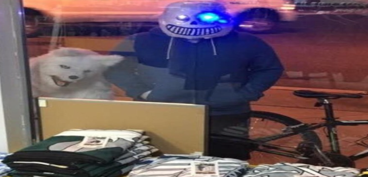 Sans and the Annoying Dog Peaking Through The Window Blank Meme Template