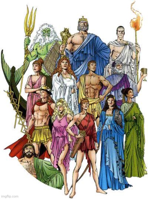 I love this artwork of the Gods | image tagged in greek gods,hellenic deities,olympic pantheon | made w/ Imgflip meme maker