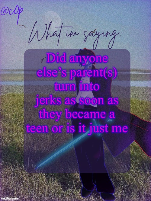 The stereotype is that every teen is apparently a gangster or drug addict or some bs promoted in movies | Did anyone else’s parent(s) turn into jerks as soon as they became a teen or is it just me | image tagged in c0p template by grace | made w/ Imgflip meme maker