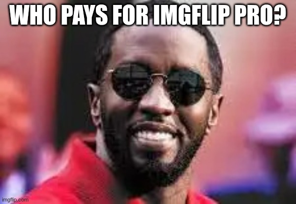 diddy | WHO PAYS FOR IMGFLIP PRO? | image tagged in diddy | made w/ Imgflip meme maker