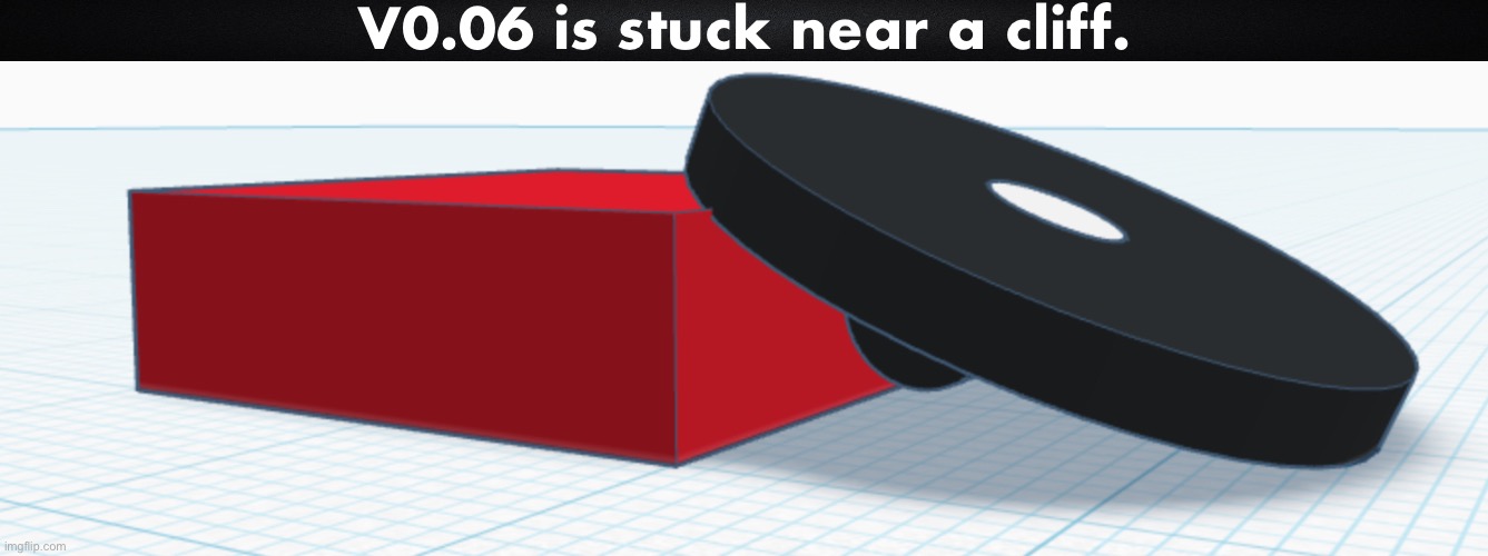 V0.06 is stuck near a cliff. | made w/ Imgflip meme maker