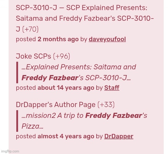 HOLY | image tagged in scp,memes,five nights at freddys,saitama | made w/ Imgflip meme maker