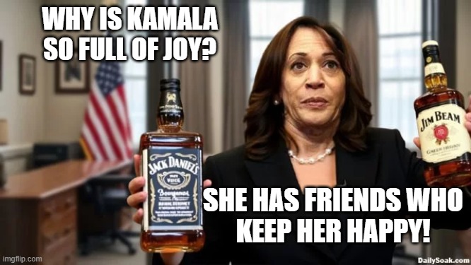 WHY IS KAMALA
SO FULL OF JOY? SHE HAS FRIENDS WHO
KEEP HER HAPPY! | made w/ Imgflip meme maker