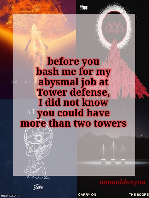 Also how did Yoshi get 500,000 points ? | before you bash me for my abysmal job at Tower defense, I did not know you could have more than two towers | image tagged in immaddoxyou's epic asf the score announcement temp | made w/ Imgflip meme maker