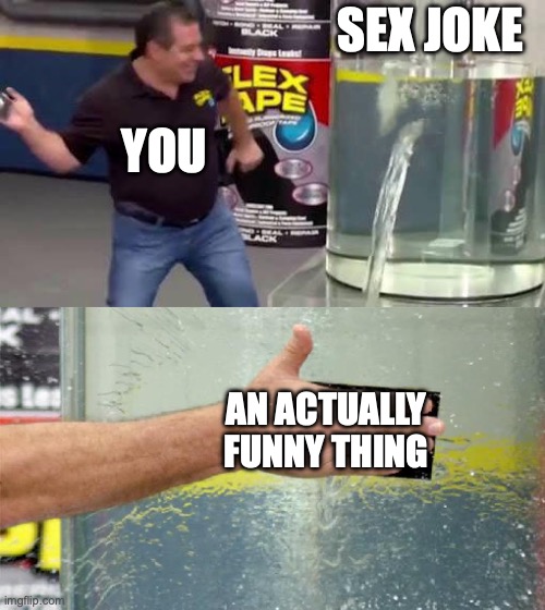 Flex Tape | SEX JOKE AN ACTUALLY FUNNY THING YOU | image tagged in flex tape | made w/ Imgflip meme maker