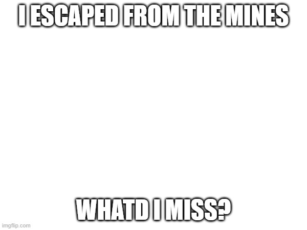 I ESCAPED FROM THE MINES; WHATD I MISS? | made w/ Imgflip meme maker
