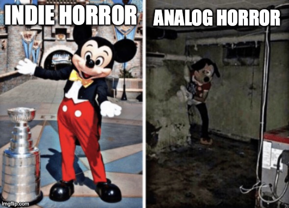 D:> | ANALOG HORROR; INDIE HORROR | image tagged in scary,memes,funny memes,funny meme,funny,why are you reading the tags | made w/ Imgflip meme maker