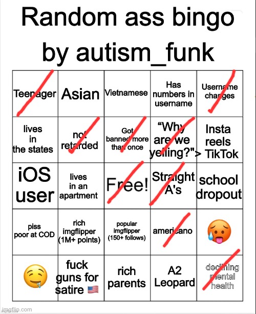 did. no reasoning | image tagged in random ass bingo by autism | made w/ Imgflip meme maker