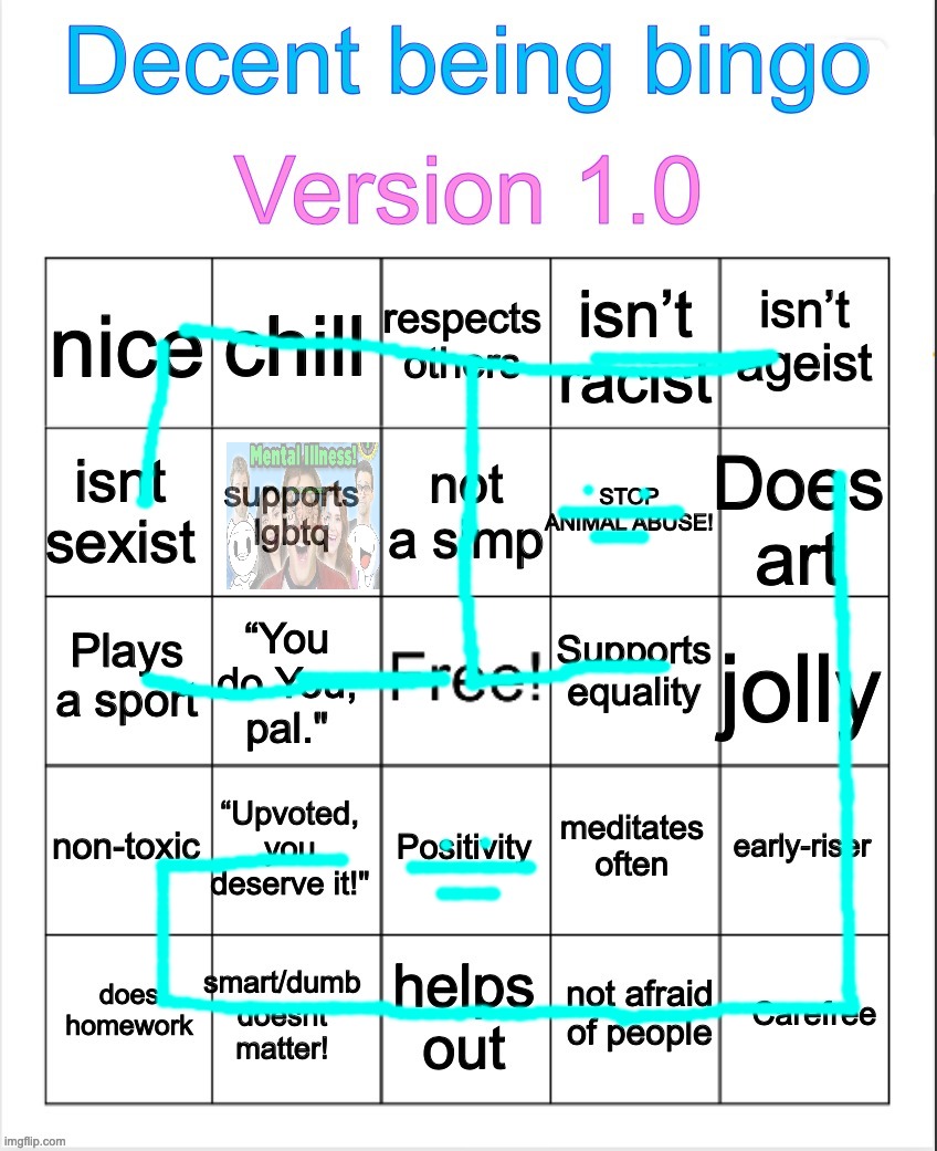 3the_maze. | image tagged in decent being bingo | made w/ Imgflip meme maker