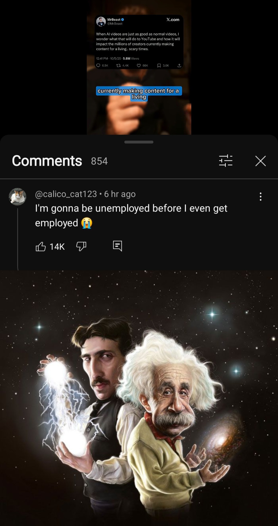 image tagged in nikola tesla albert einstein | made w/ Imgflip meme maker