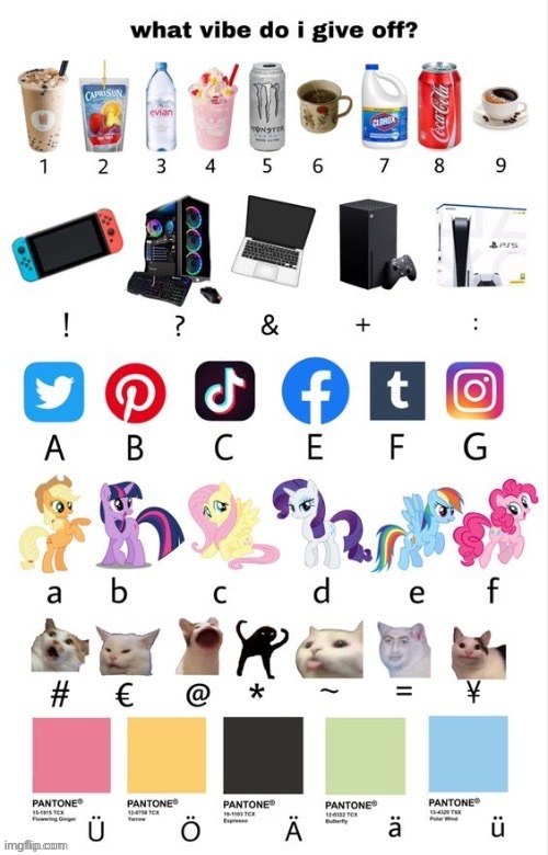 why the mlp characters tho | image tagged in what vibe do i give of | made w/ Imgflip meme maker
